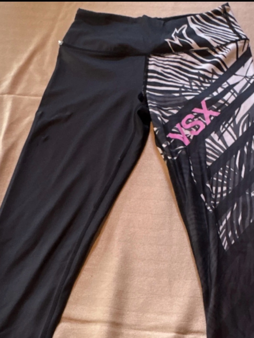 YSX Black Workout‎ Leggings with Graphic Side Panel #29